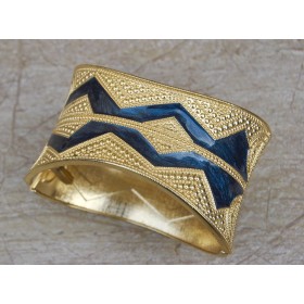 Golden Enamel Cuff Bracelet 